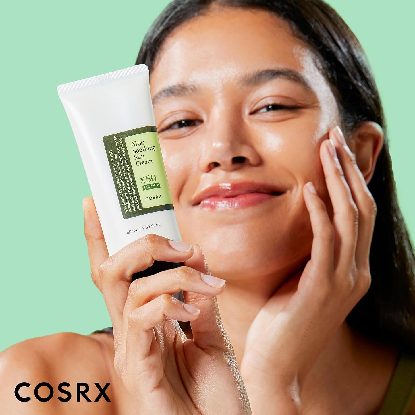 COSRX Korean Skincare Aloe Soothing Sun Cream SPF 50, Moisturising Sun Cream with Aloe Vera, for All Skin Types, Face and Body