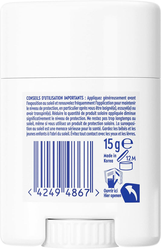 NIVEA SUN UV Face Silky Sunscreen Stick Face SPF 50+ - Sunstick Non-greasy & Invisible - Water Resistant Sunstick - Breathable Protection - Korean Skincare - 15g