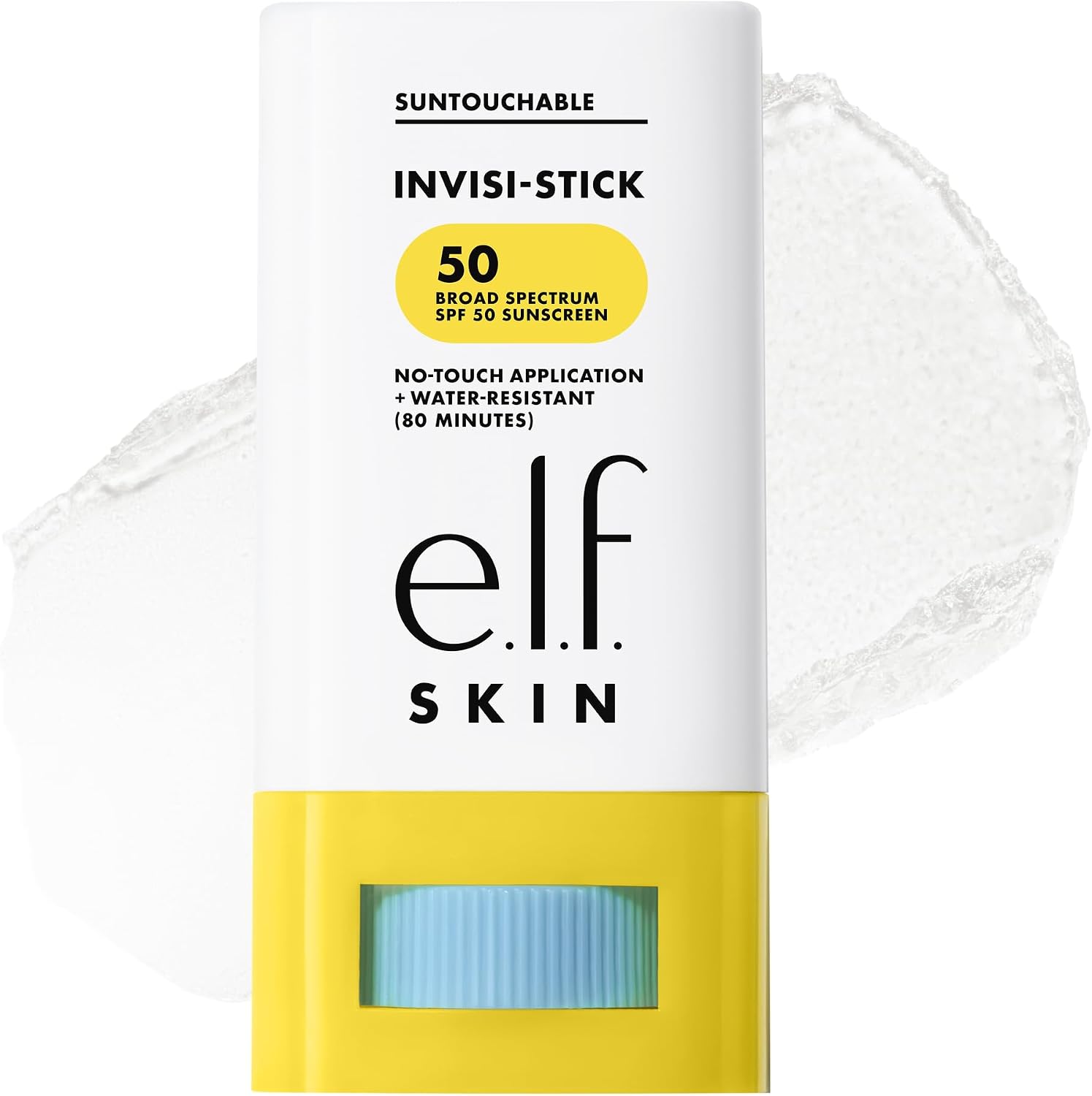 e.l.f. Suntouchable Invisi-Stick SPF 50, Face Sunscreen Stick, Waterproof, No White Haze, Non-greasy Feel, Bisabolol and Sunflower Seed Oil, Vegan and Cruelty Free
