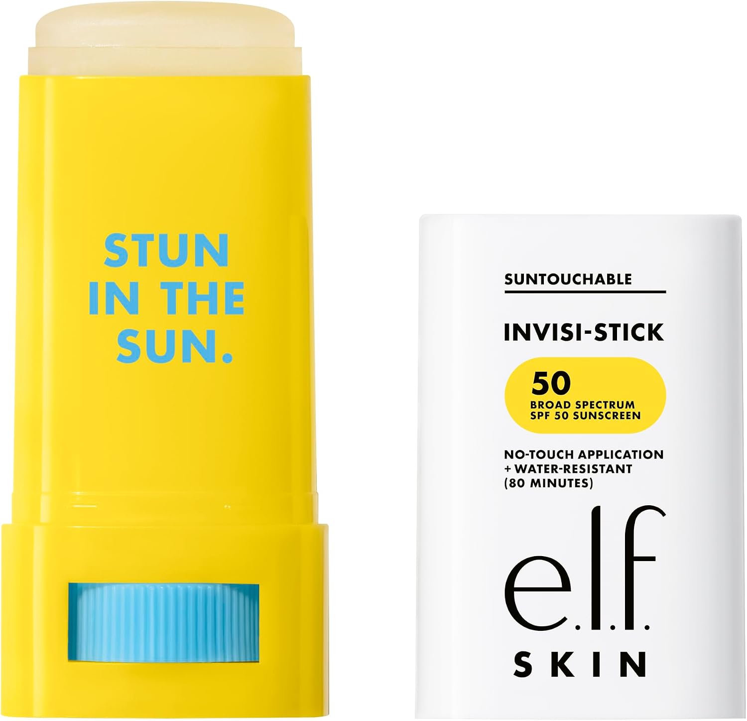 e.l.f. Suntouchable Invisi-Stick SPF 50, Face Sunscreen Stick, Waterproof, No White Haze, Non-greasy Feel, Bisabolol and Sunflower Seed Oil, Vegan and Cruelty Free