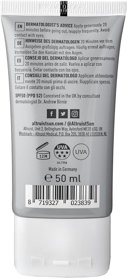 Altruist Sunscreen Face Fluid SPF50 50ml