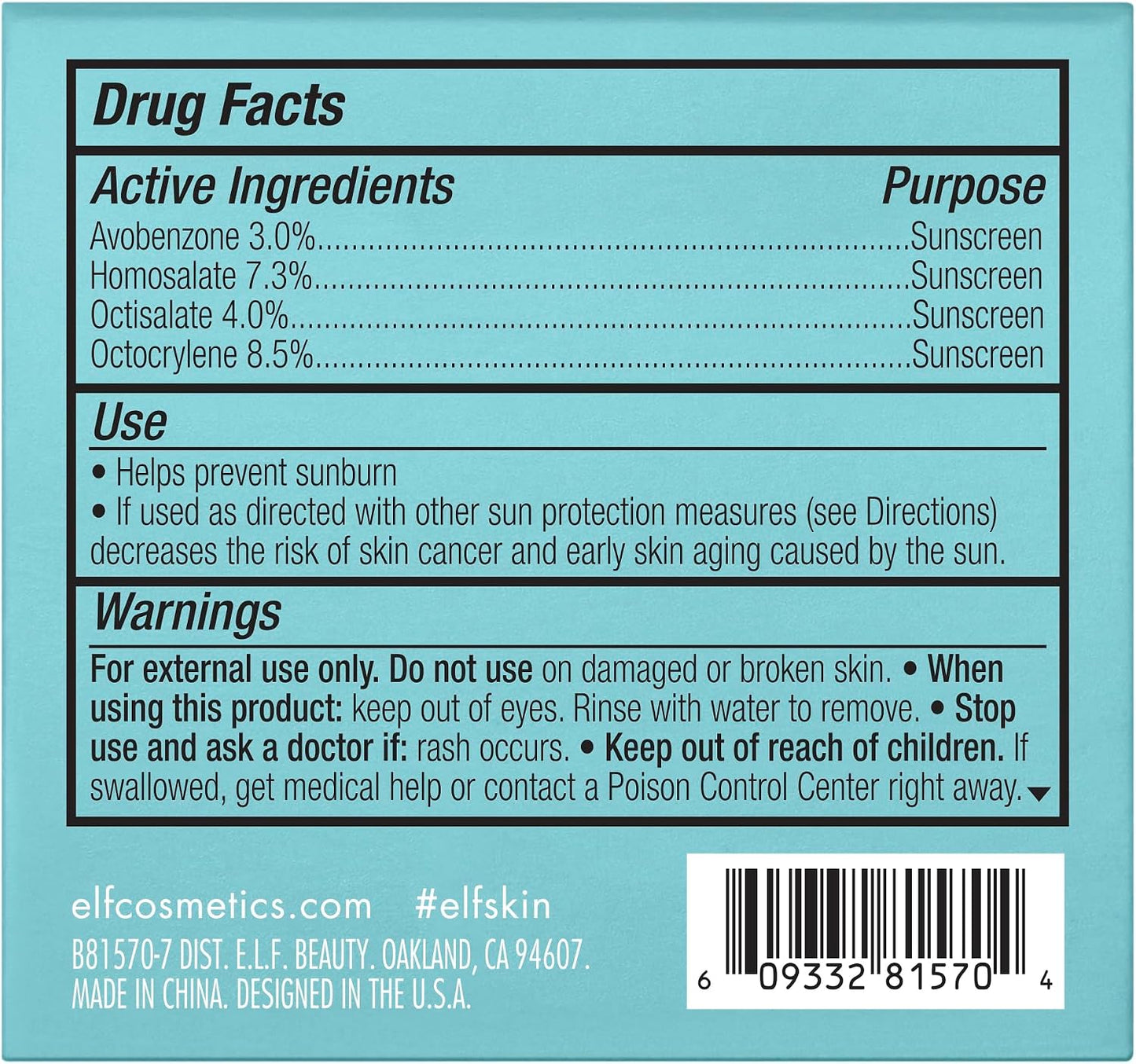e.l.f. Holy Hydration! Face Cream, Broad Spectrum SPF 30 sunscreen, moisturizes and softens the skin, absorbs quickly and is super hydrating, 53 ml